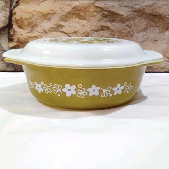 Vintage Pyrex 1 1/2 QT Spring Blossom Crazy Daisy Casserole 043 Lid 943 C36 - Picture 3 of 13